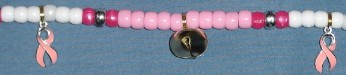Close up of Breast Cancer Awareness: Beads for Steeds - Rhythm Beads for horses